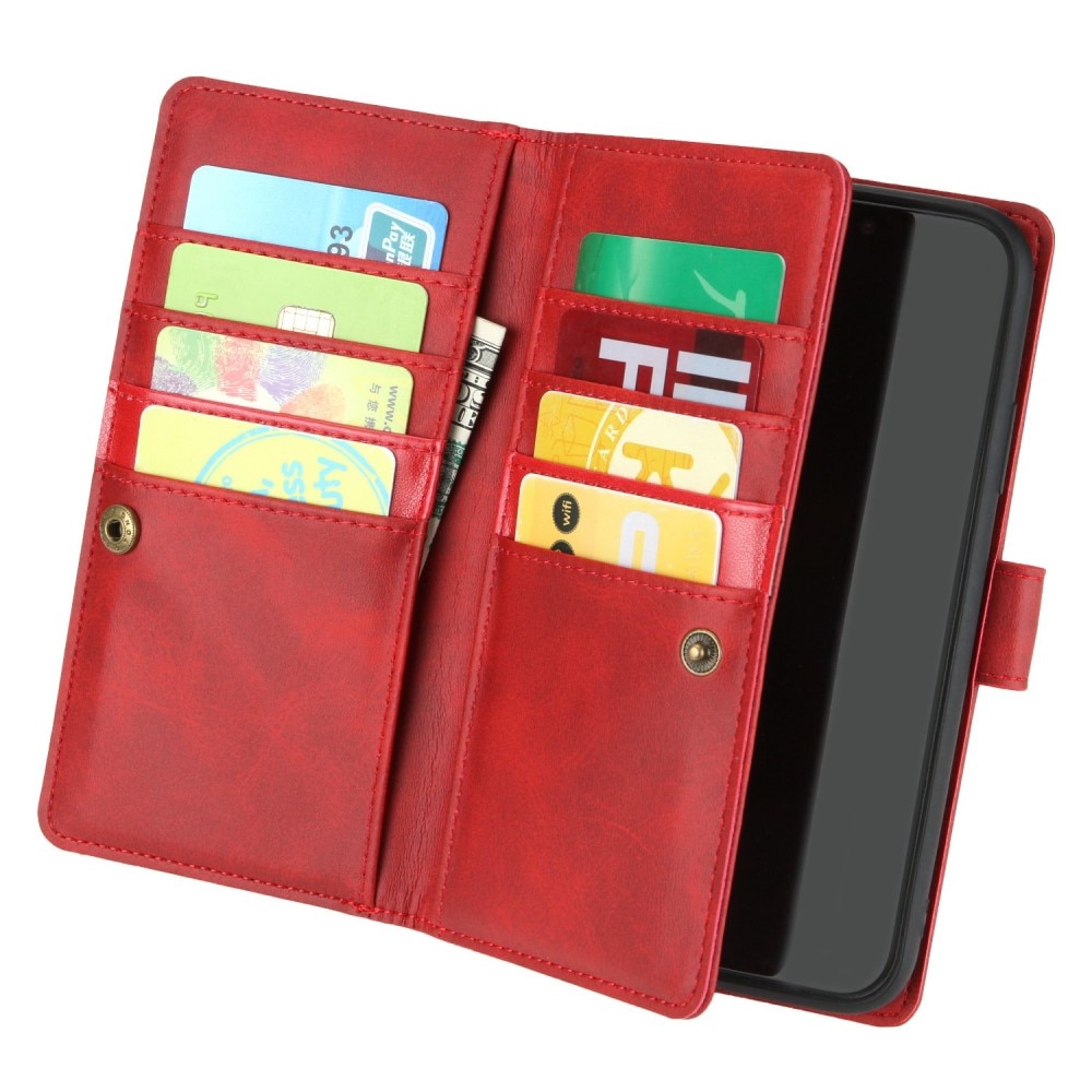 iPhone 14 Multi-slot Leather Cover Red