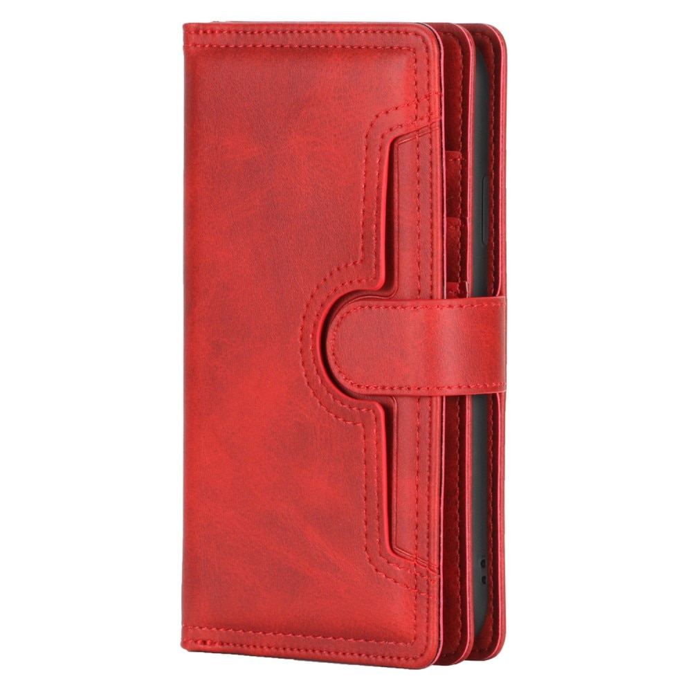 iPhone 14 Multi-slot Leather Cover Red