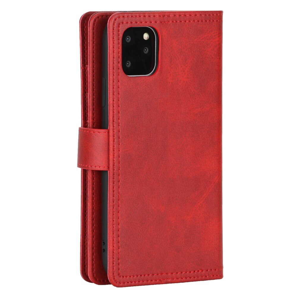 iPhone 14 Multi-slot Leather Cover Red