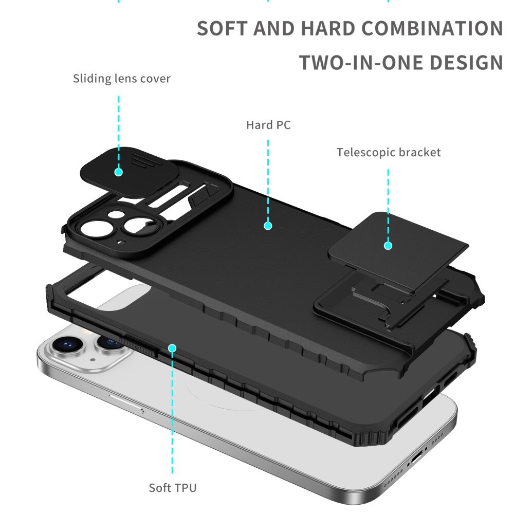 Apple iPhone 14 Plus Kickstand Case w. Camera Protector Black