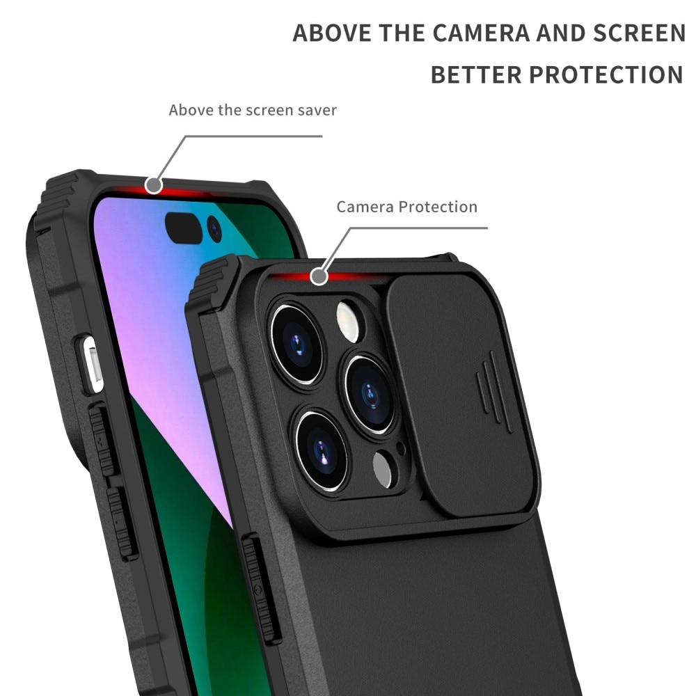 iPhone 14 Pro Max Kickstand Case w. Camera Protector Black