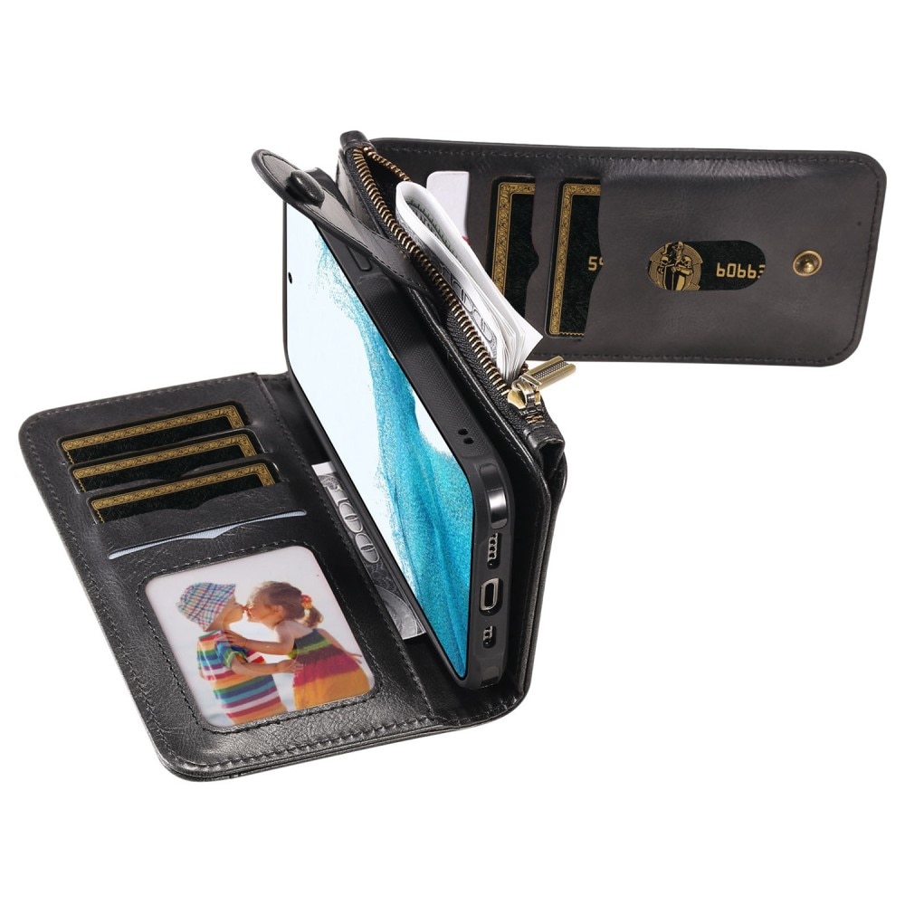 Samsung Galaxy S22 Magnet Leather Multi Wallet Black