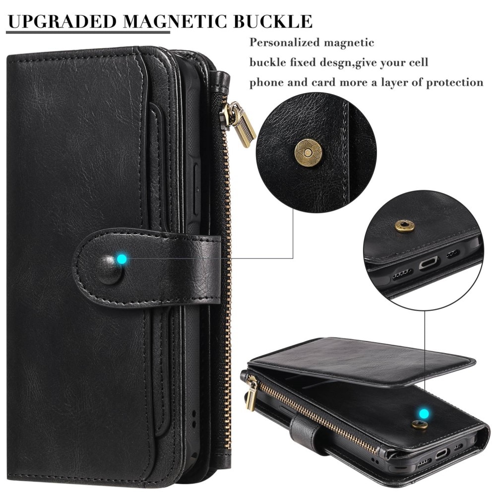 Samsung Galaxy S22 Magnet Leather Multi Wallet Black