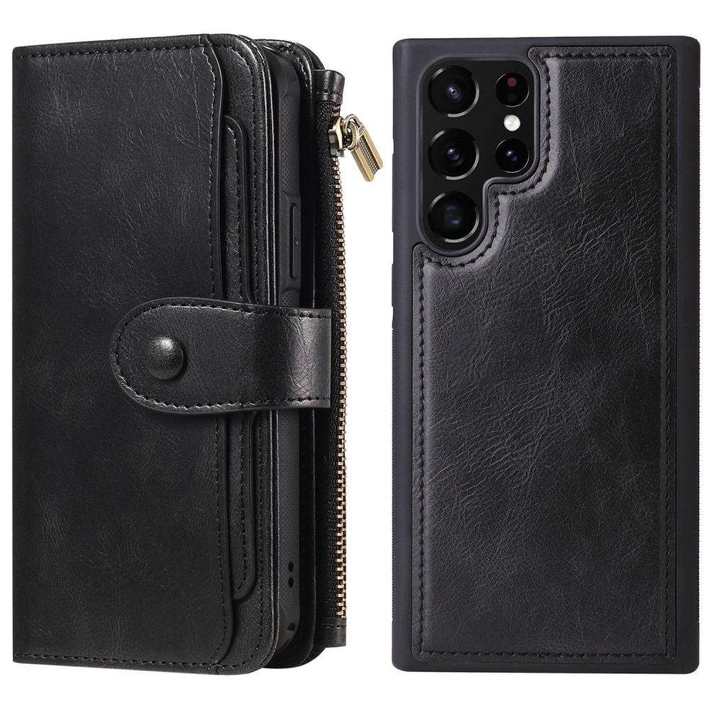 Samsung Galaxy S22 Ultra Magnet Leather Multi Wallet Black