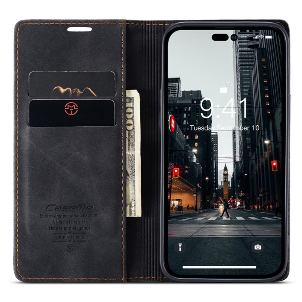 iPhone 14 Pro Max Slim Wallet Case Black