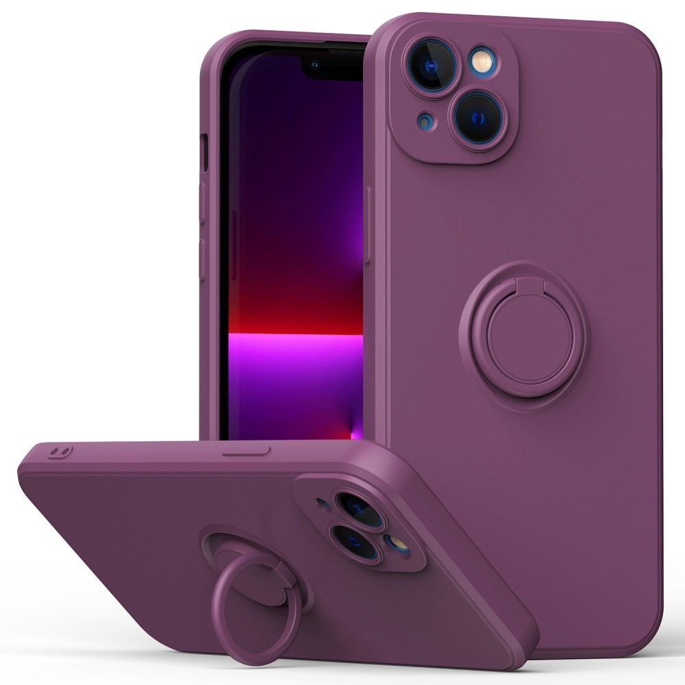 iPhone 14 Hard Case w. Ring Holder Purple