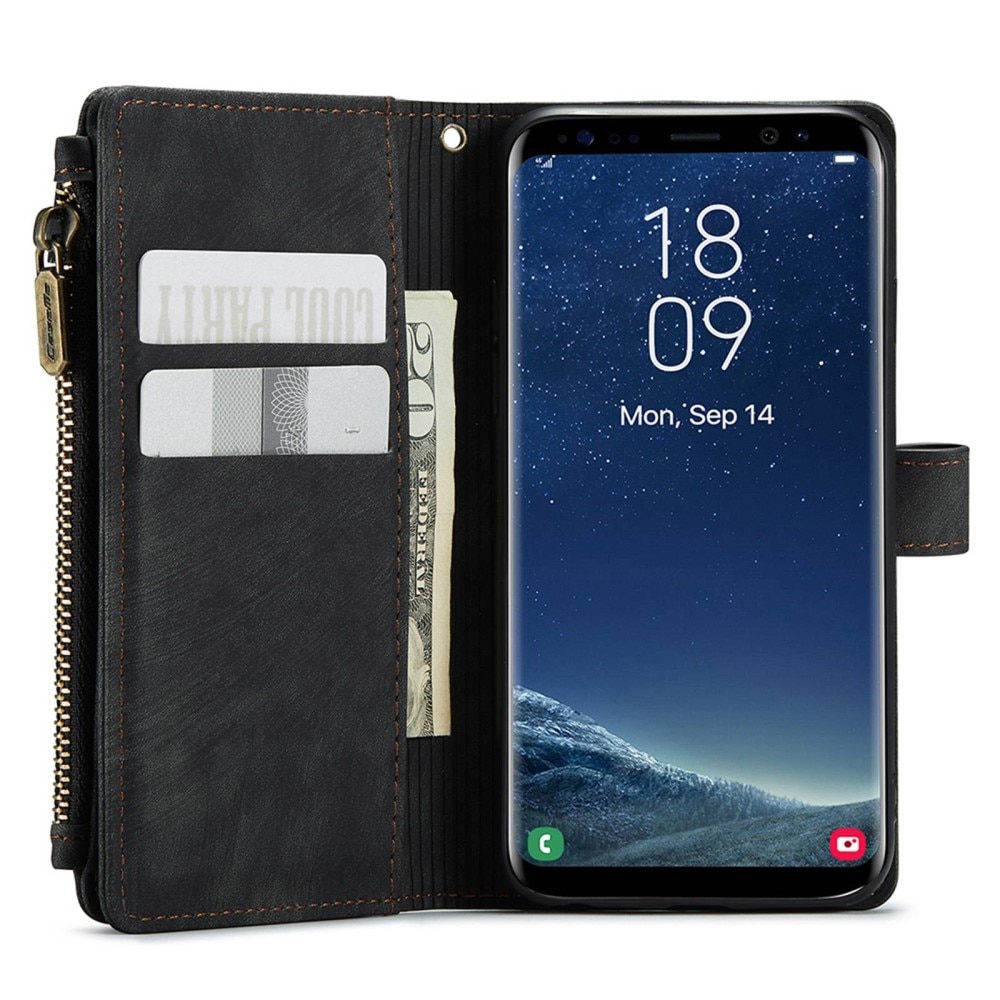 Samsung Galaxy S22 Zipper Wallet Book Cover Black