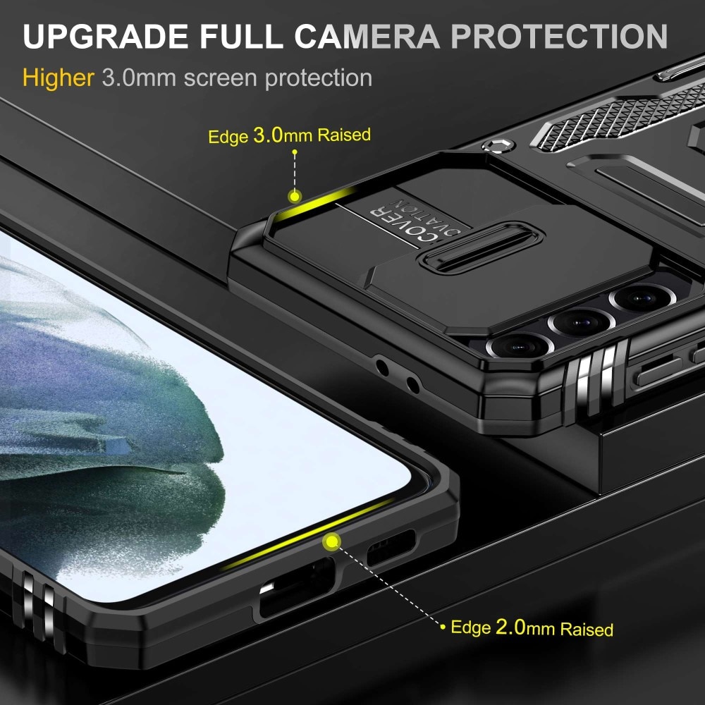Samsung Galaxy S21 Hybrid Case Tech Ring w. Camera Protector Black