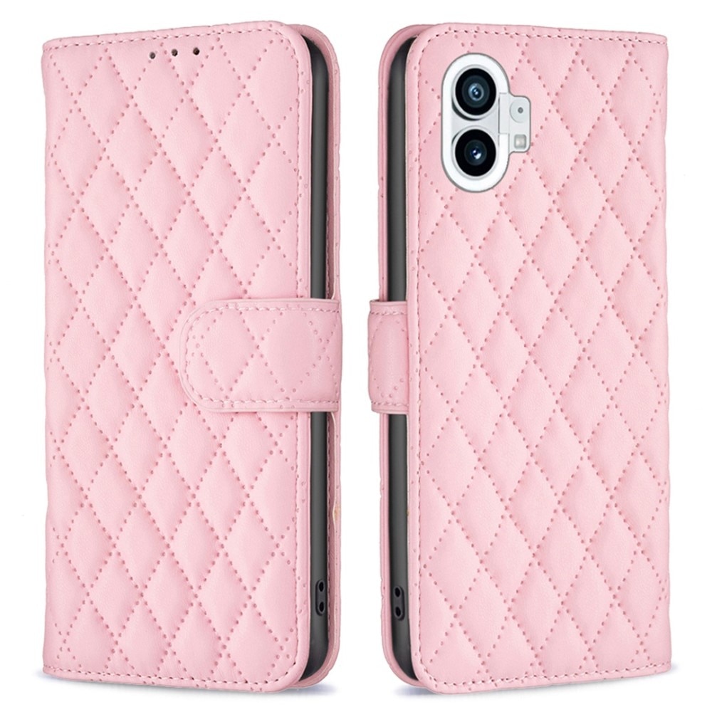 Nothing Phone 1 Wallet Case Quilted Pink