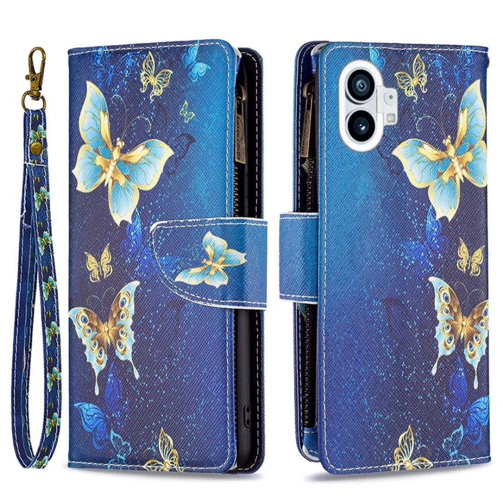 Nothing Phone 1 Wallet Purse Blue Butterflies