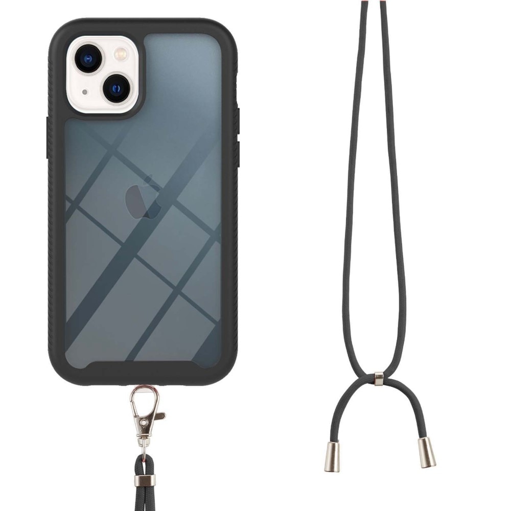 iPhone 14 Full Cover Case Black w. Neck Strap