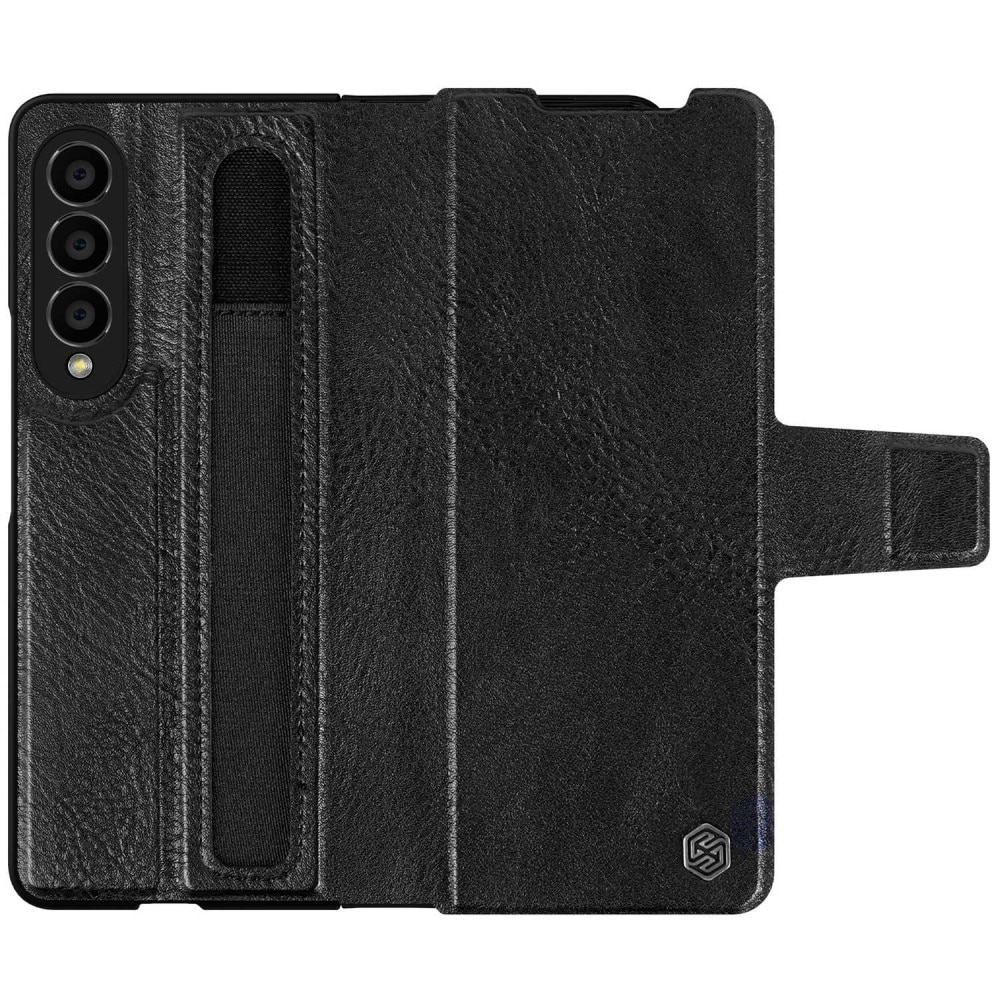 Samsung Galaxy Z Fold 4 Leather Case with Pen Slot Black