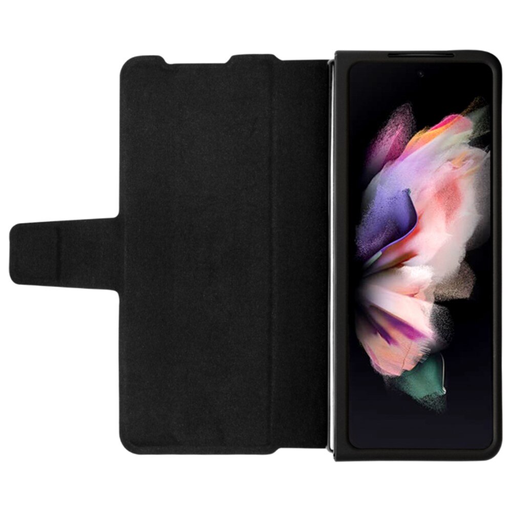 Samsung Galaxy Z Fold 4 Leather Case with Pen Slot Black