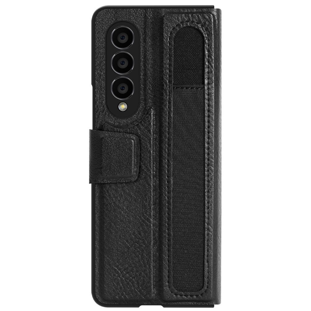 Samsung Galaxy Z Fold 4 Leather Case with Pen Slot Black