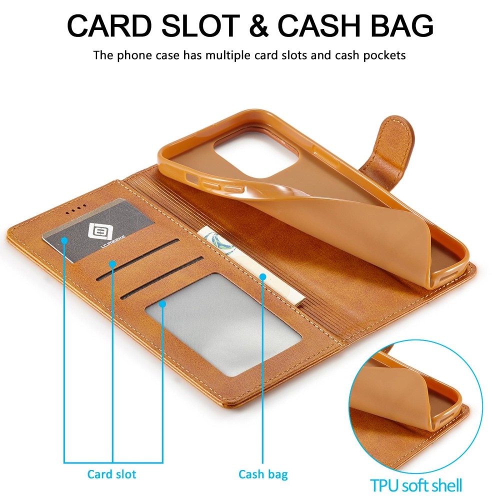 iPhone 14 Pro Wallet Case Cognac