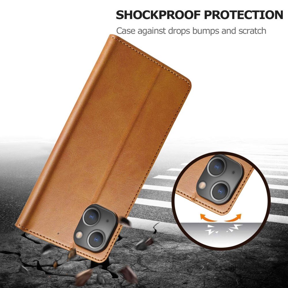 iPhone 14 Plus Wallet Case Cognac