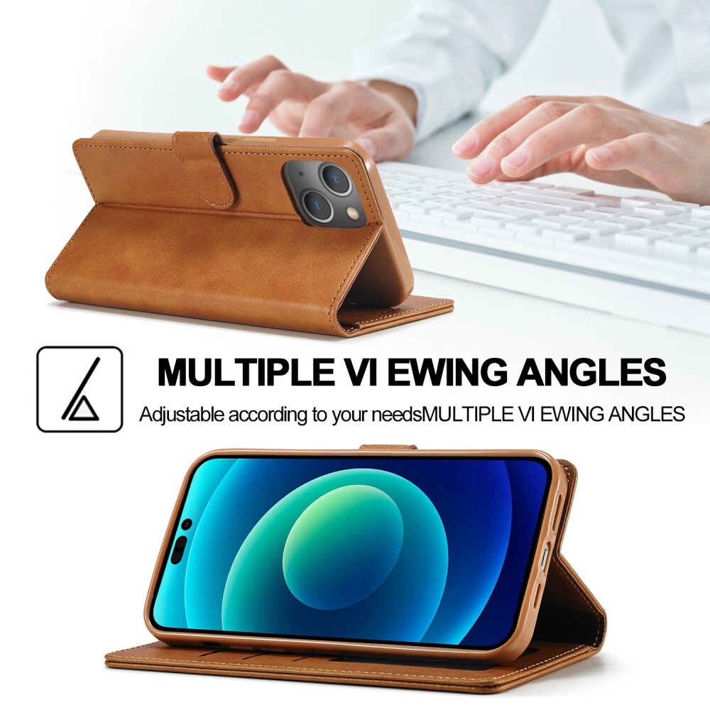 iPhone 14 Plus Wallet Case Cognac