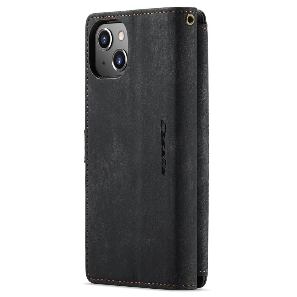 Apple iPhone 14 Plus Zipper Wallet Book Cover Black