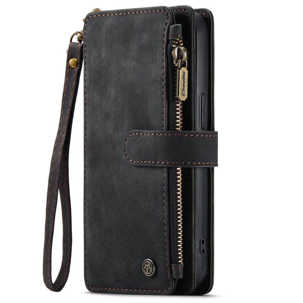 Apple iPhone 14 Plus Zipper Wallet Book Cover Black
