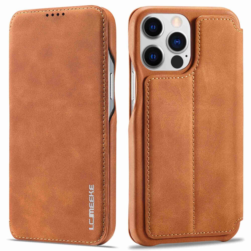iPhone 14 Pro Slim Wallet Case Cognac