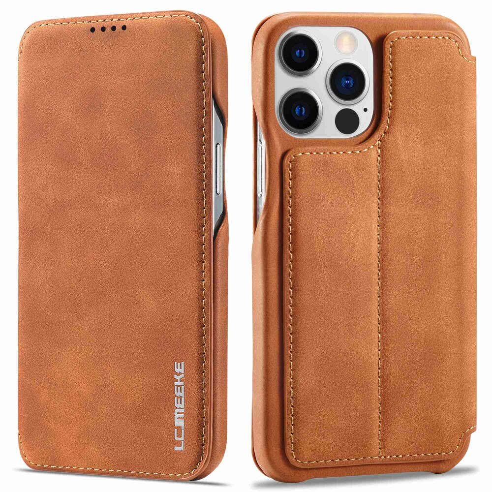 iPhone 14 Pro Slim Wallet Case Cognac