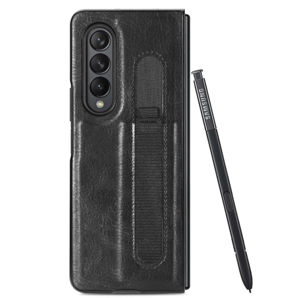 Samsung Galaxy Z Fold 4 Leather Case w. S-pen holder Black