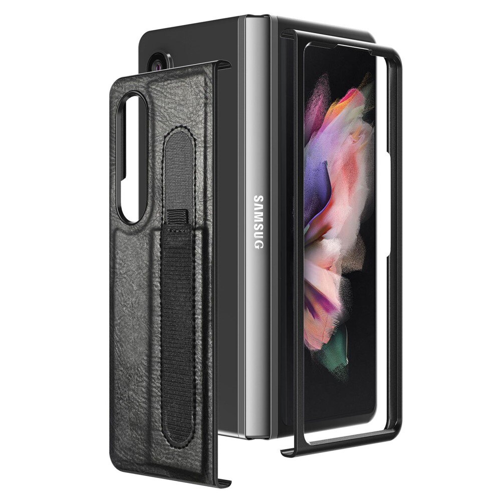 Samsung Galaxy Z Fold 4 Leather Case w. S-pen holder Black