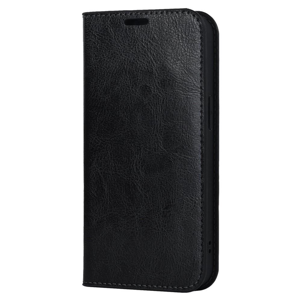 iPhone 14 Genuine Leather Wallet Case Black