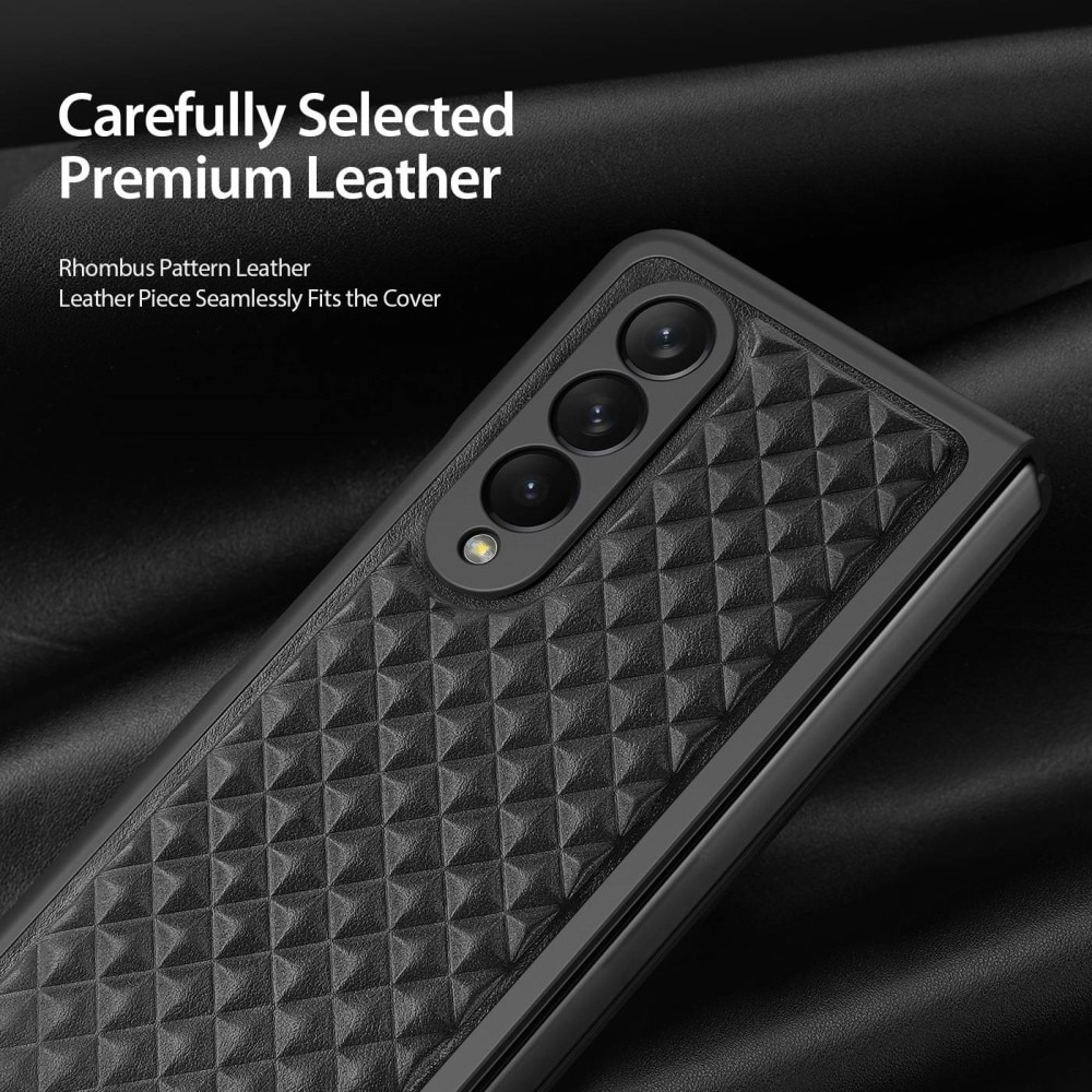 Samsung Galaxy Z Fold 4 Venice Leather Case Black