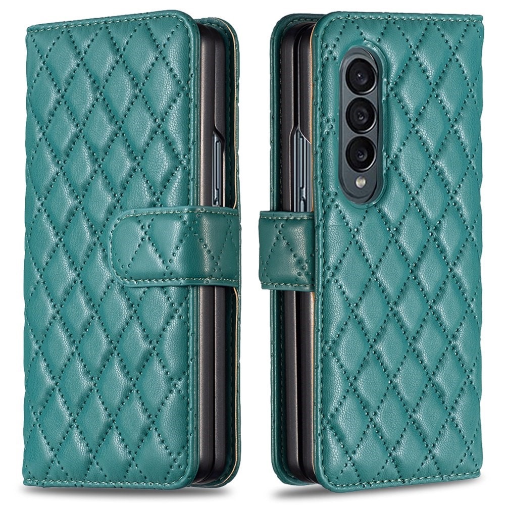 Samsung Galaxy Z Fold 4 Wallet Case Quilted Green