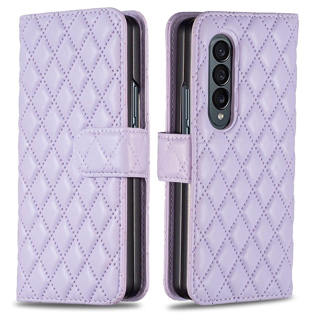 Samsung Galaxy Z Fold 4 Wallet Case Quilted Purple