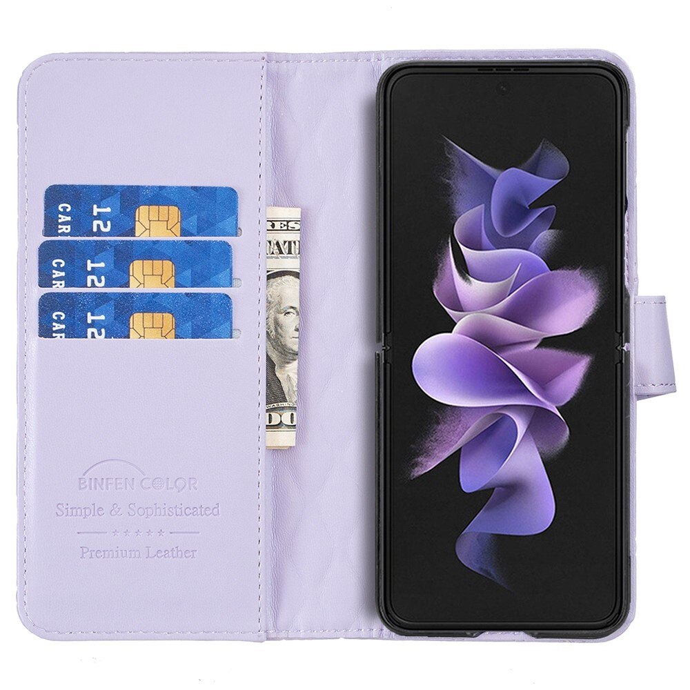 Samsung Galaxy Z Fold 4 Wallet Case Quilted Purple