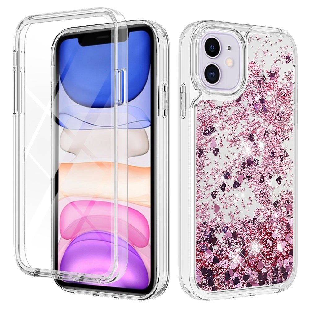 iPhone 11 Full Protection Glitter Powder TPU Case Pink