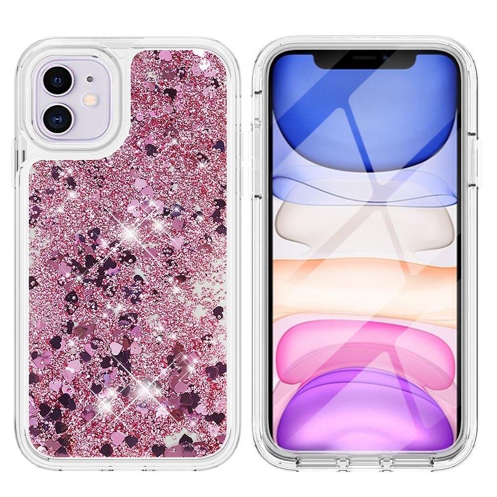 iPhone 11 Full Protection Glitter Powder TPU Case Pink