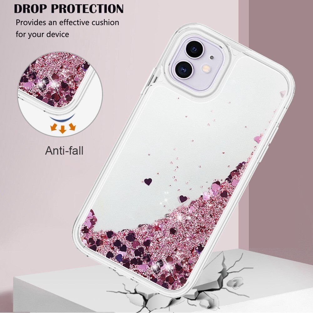 iPhone 11 Full Protection Glitter Powder TPU Case Pink