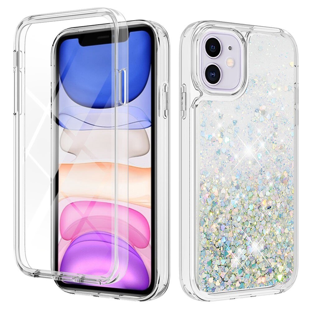 iPhone 11 Full Protection Glitter Powder TPU Case Silver