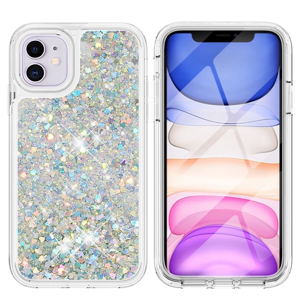 iPhone 11 Full Protection Glitter Powder TPU Case Silver