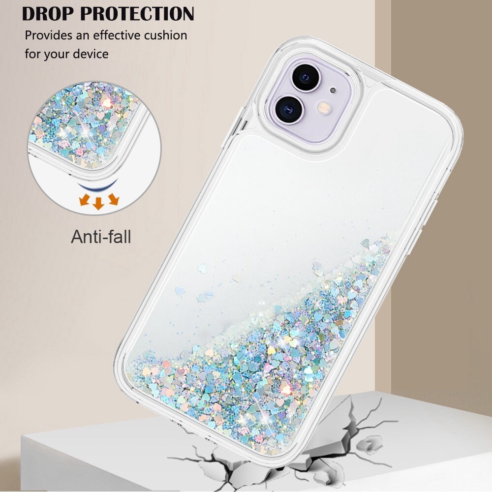 iPhone 11 Full Protection Glitter Powder TPU Case Silver