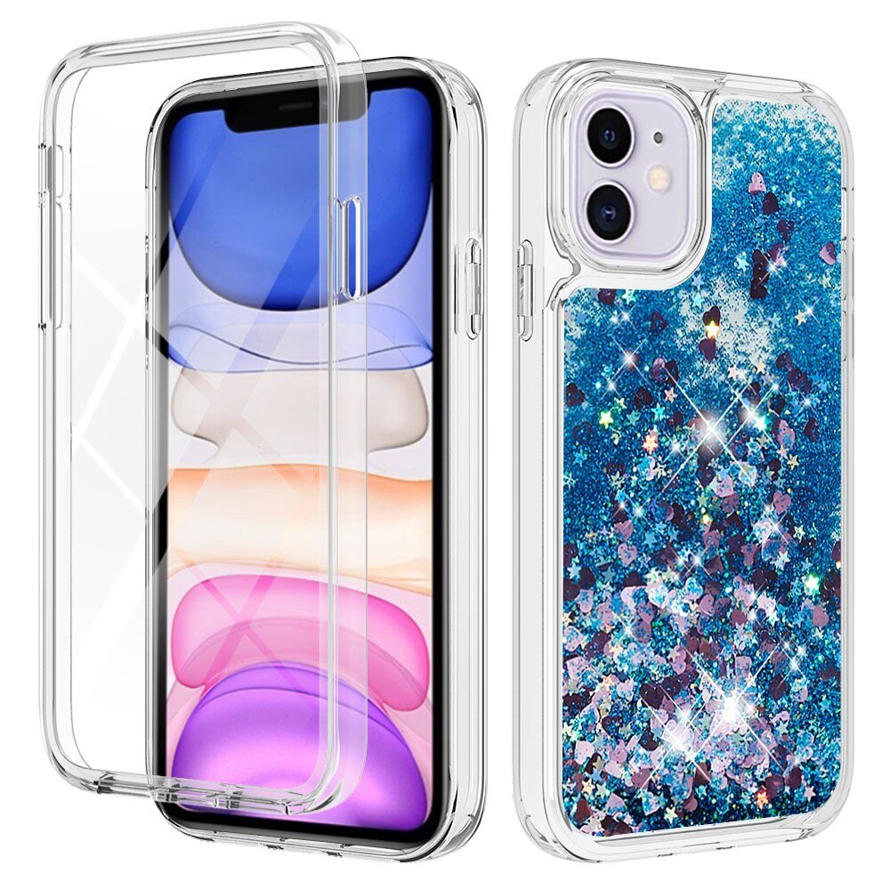 iPhone 11 Full Protection Glitter Powder TPU Case Blue