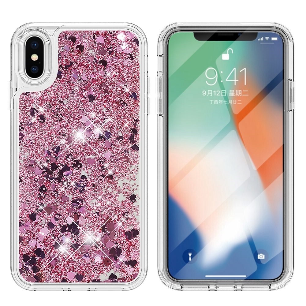 iPhone X/XS Glitter Powder TPU Case Rose Gold