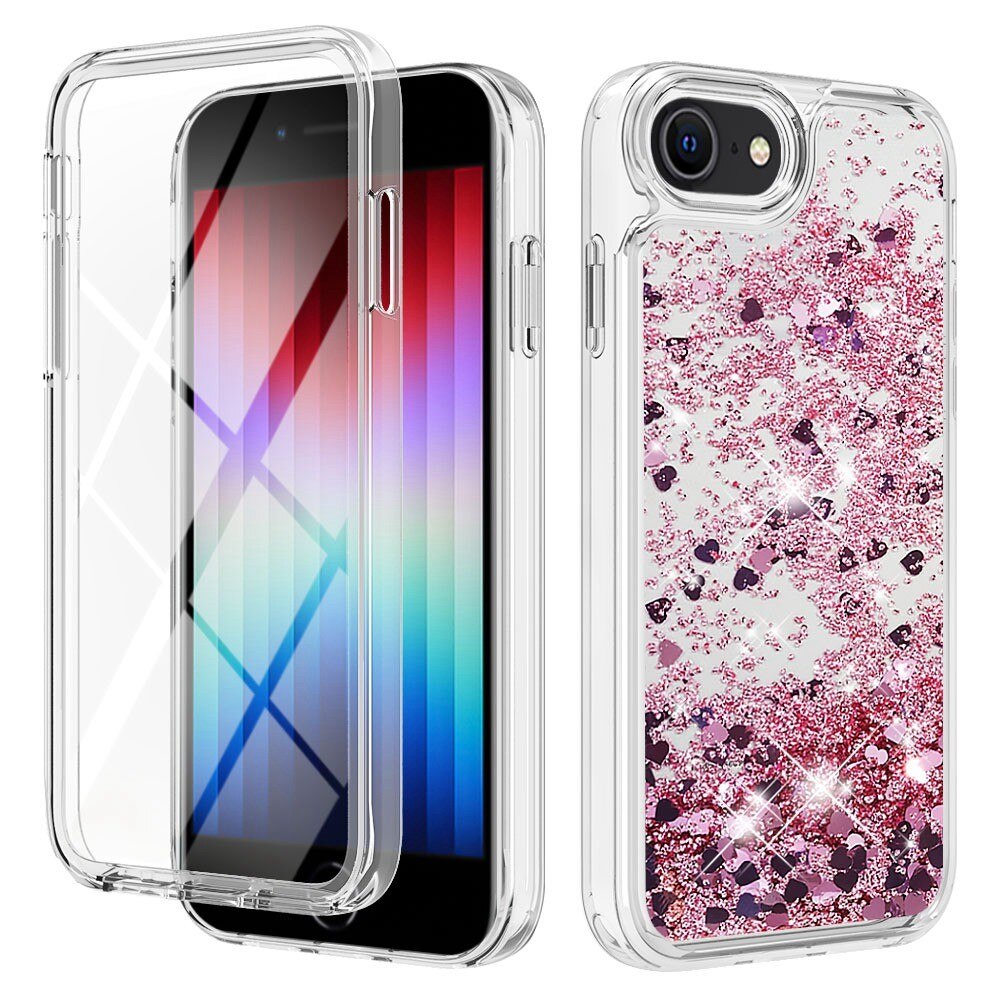 iPhone 7/8/SE Full Protection Glitter Powder TPU Case Pink