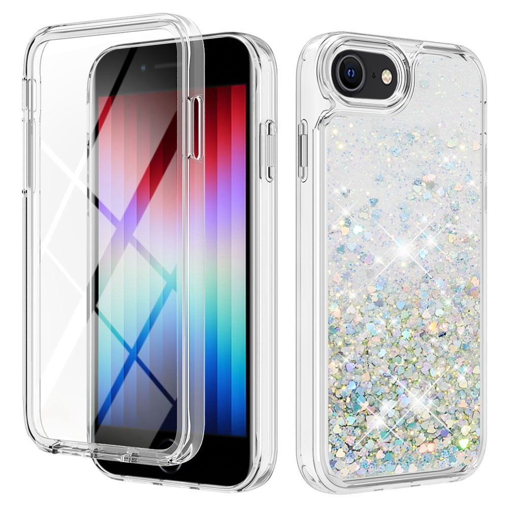 iPhone 7/8/SE Full Protection Glitter Powder TPU Case Silver