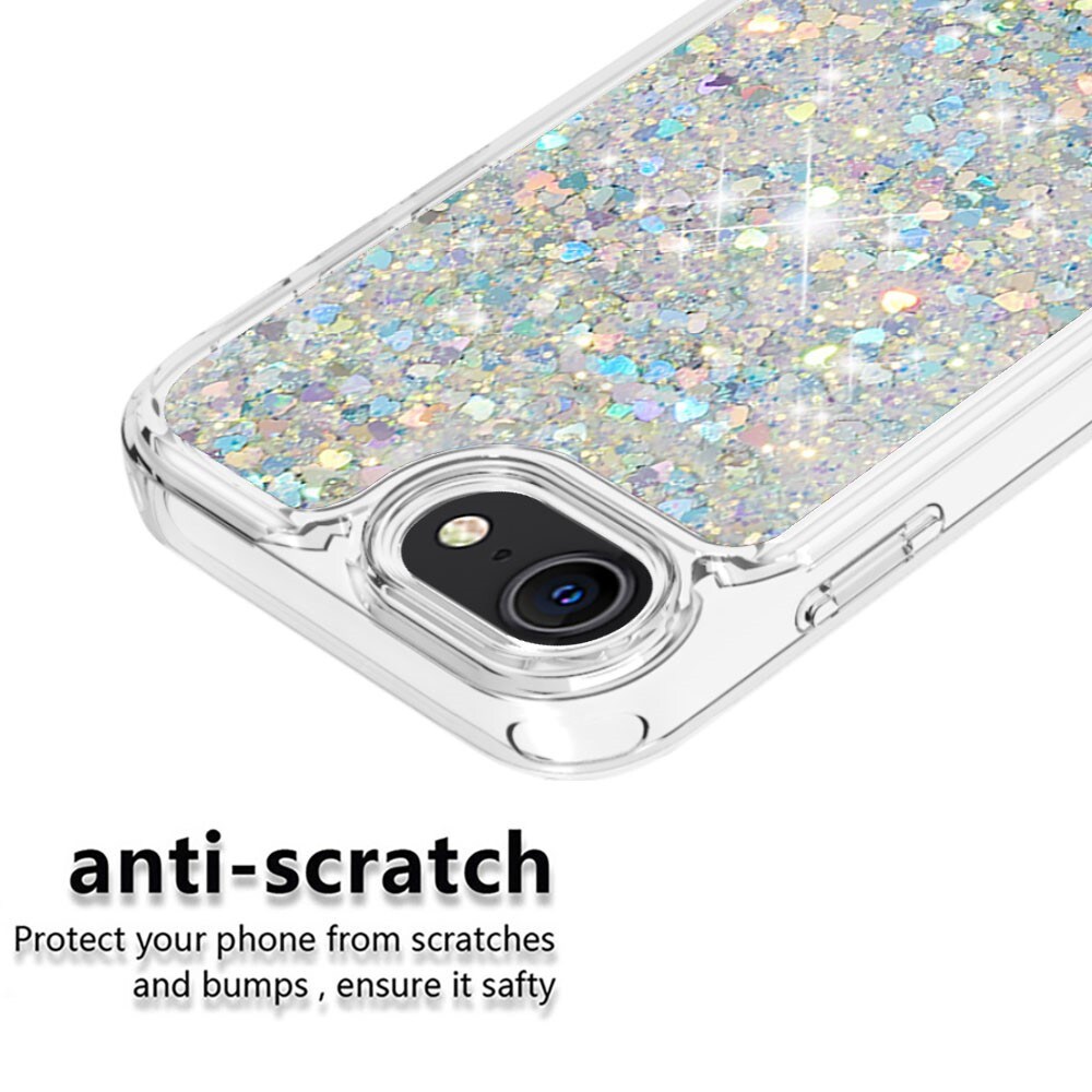 iPhone 7/8/SE Full Protection Glitter Powder TPU Case Silver
