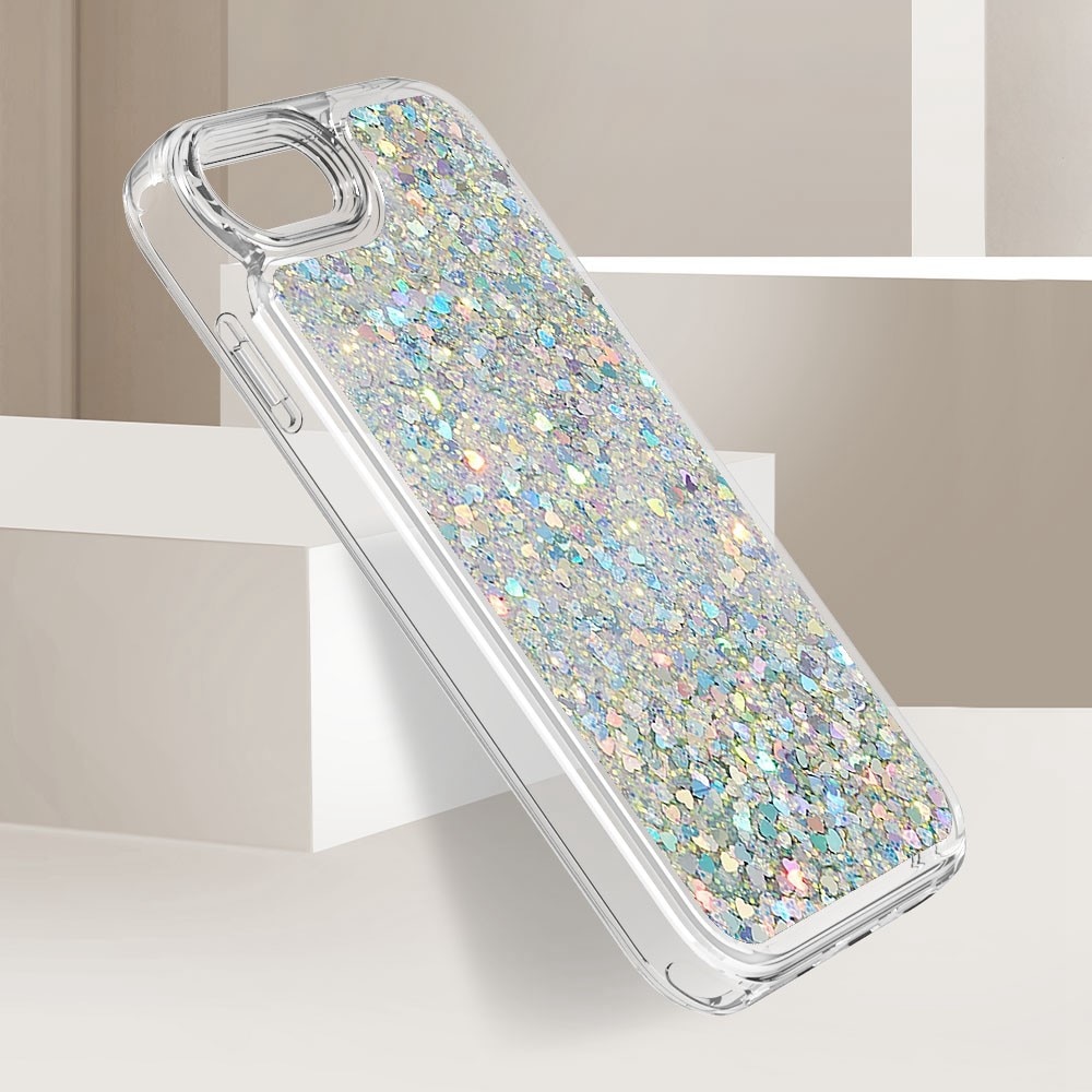 iPhone 7/8/SE Full Protection Glitter Powder TPU Case Silver