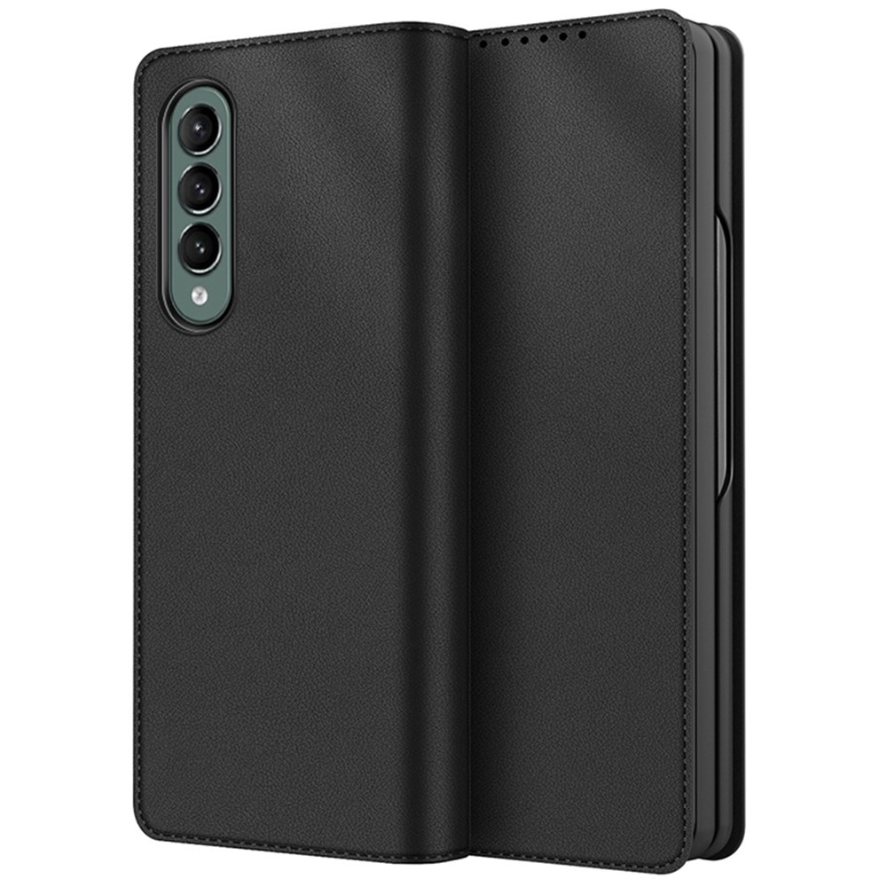 Samsung Galaxy Z Fold 4 Genuine Leather Wallet Case Black