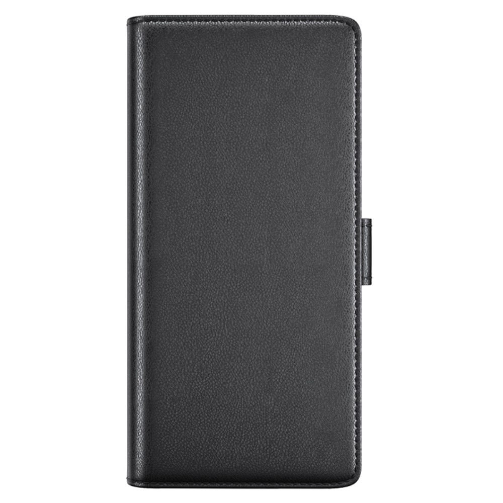 Motorola Edge 50 Fusion Genuine Leather Wallet Case Black