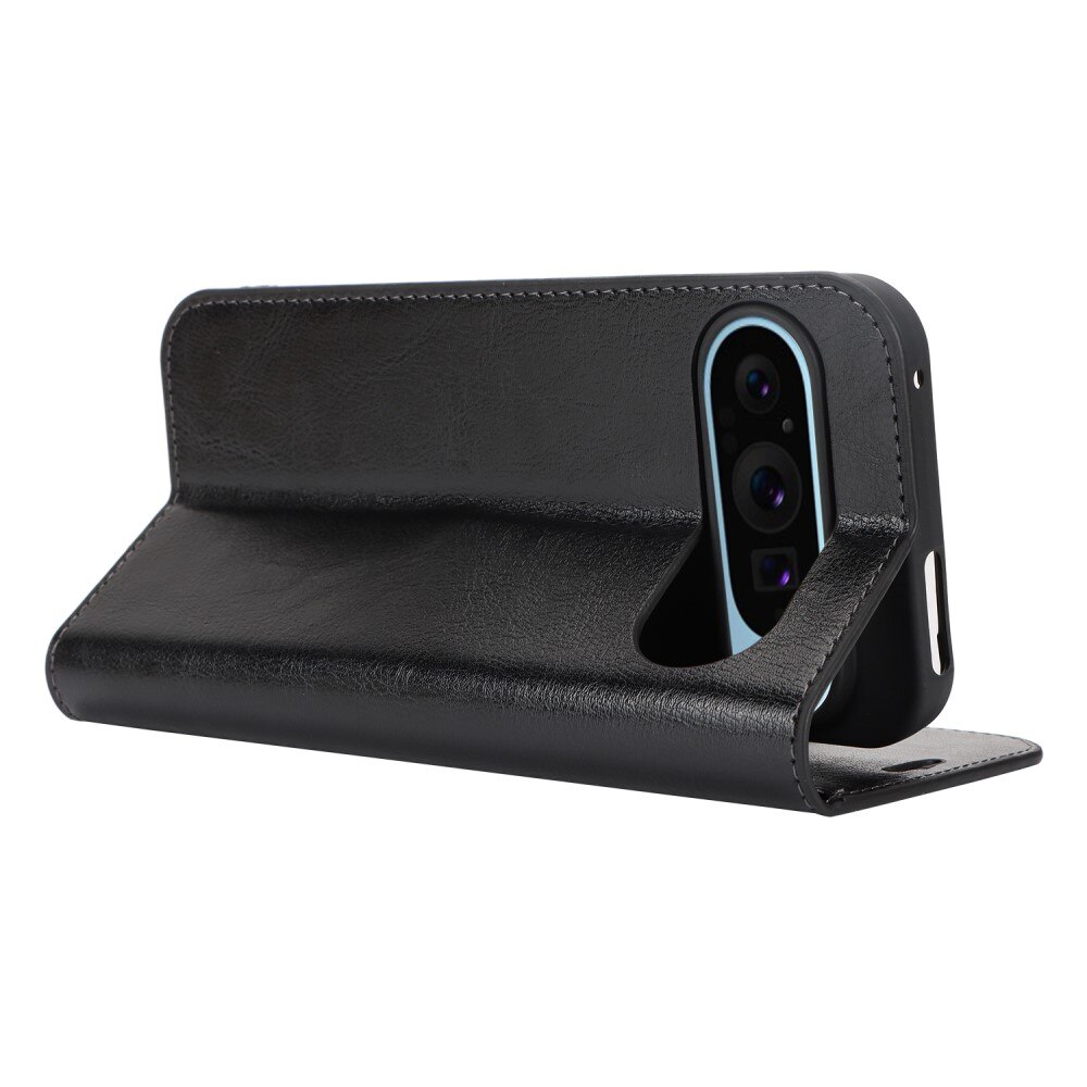 Google Pixel 9 Pro XL Genuine Leather Wallet Case Black