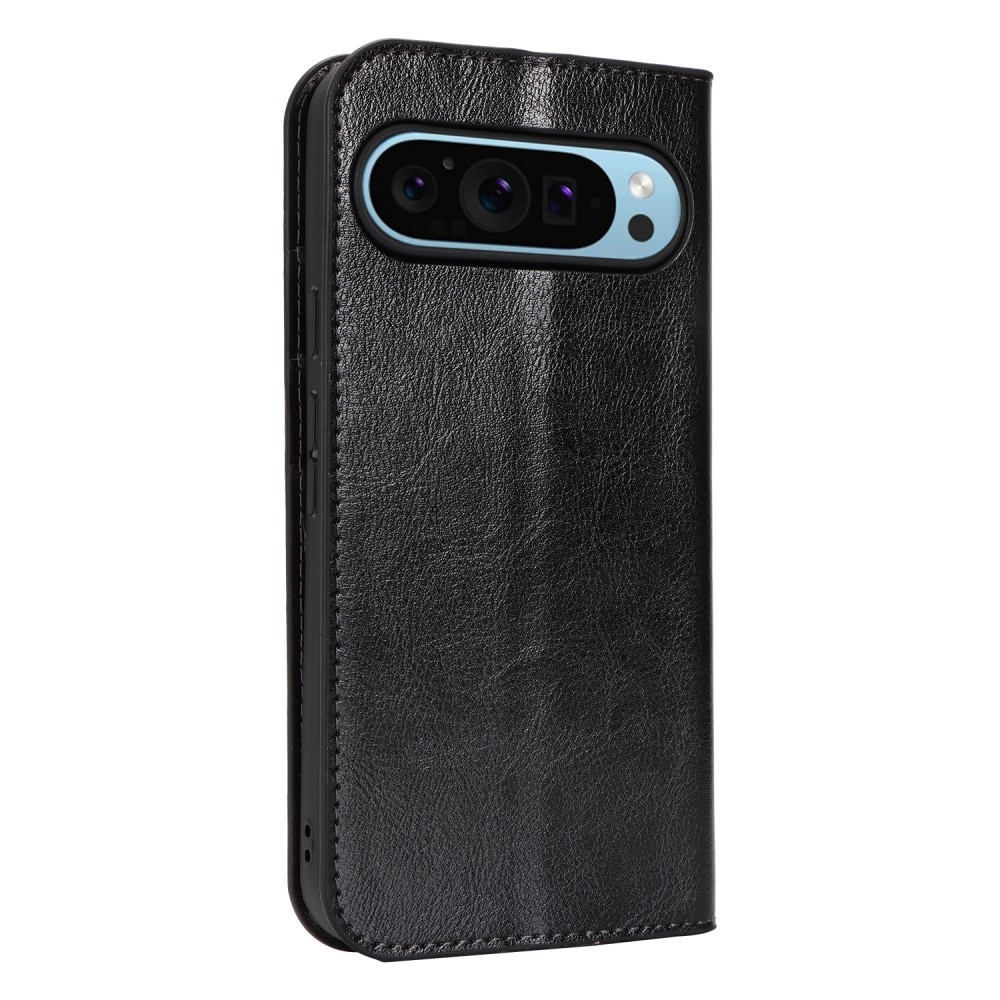 Google Pixel 9 Pro XL Genuine Leather Wallet Case Black