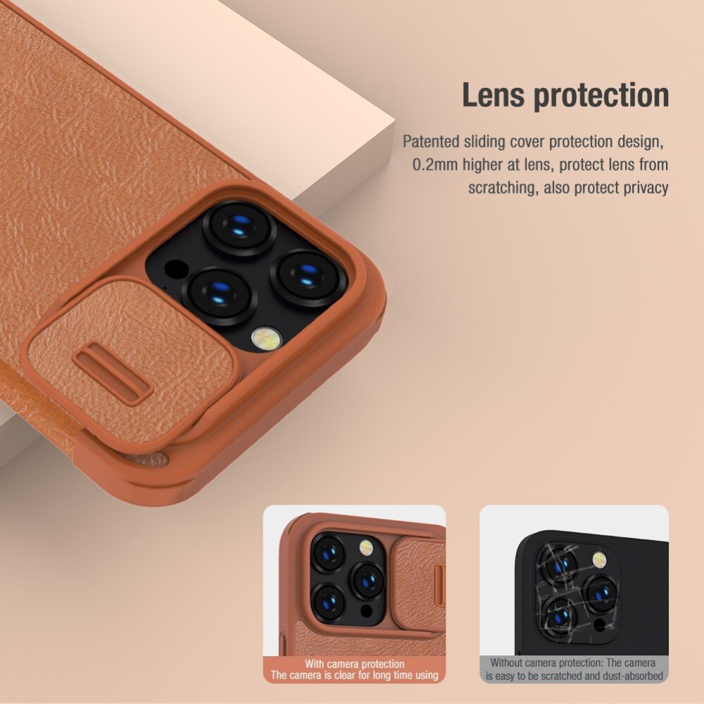 iPhone 14 Pro Qin Pro Camshield Cover Brown