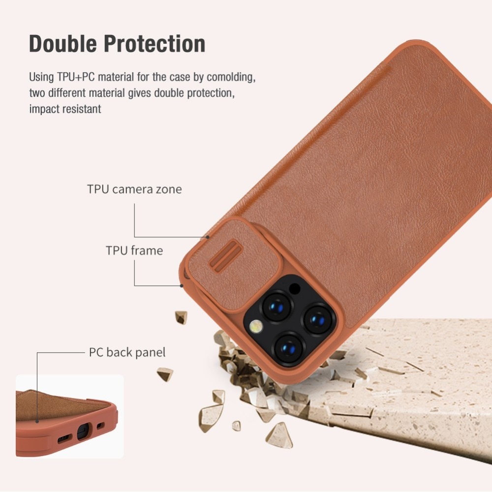iPhone 14 Pro Qin Pro Camshield Cover Brown